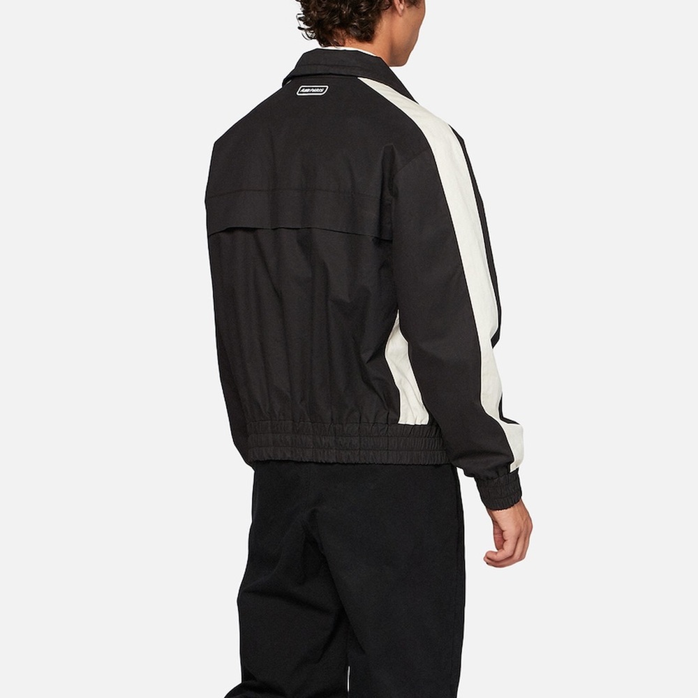 🔥 AMI Paris Zipped Jacket Black Beige Striped Large